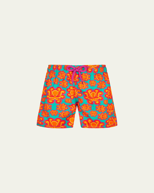 Boy's Octopus-Print Swim Shorts, Size 2-